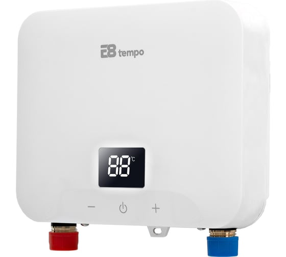 Проточный электрический водонагреватель Е8tempo KLE60 (Белый пластик) E8KLE60W
