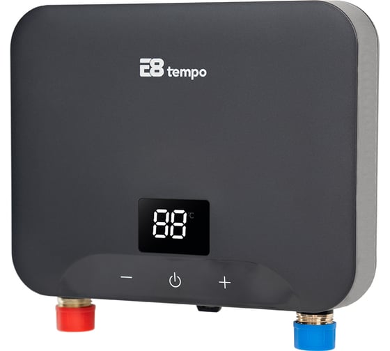 Проточный электрический водонагреватель Е8tempo KLE60 (Темно серый пластик) E8KLE60G