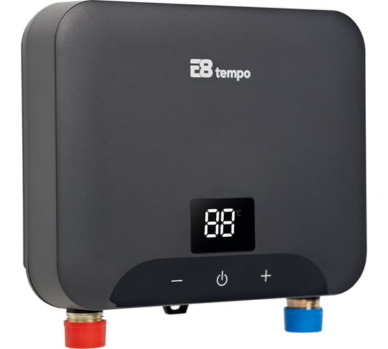 Проточный электрический водонагреватель Е8tempo KLE60 (Темно серый пластик) E8KLE60G