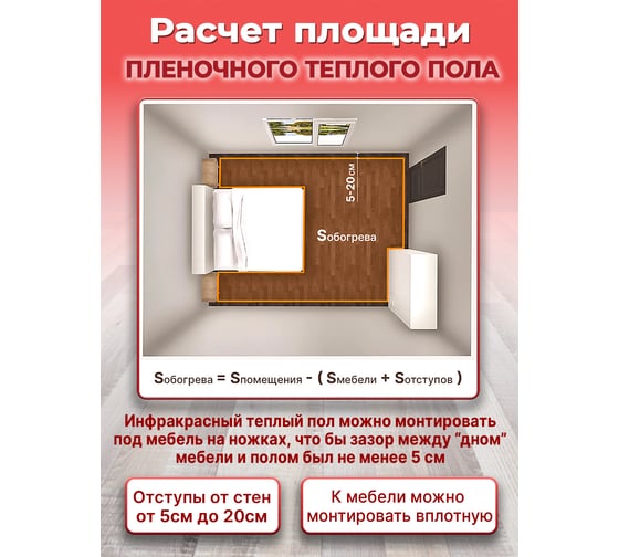 Пленочный теплый пол Warmcoin + W51 WHITE Wi-Fi, 220Вт/м.кв., ширина 0,5 м, 0,75 м2 Пленка_51Wi-Fi_220Вт_50см_1,5мп