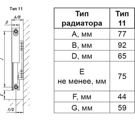 Отопительный стальной панельный радиатор PRIMOCLIMA VC11 500х2000 121478