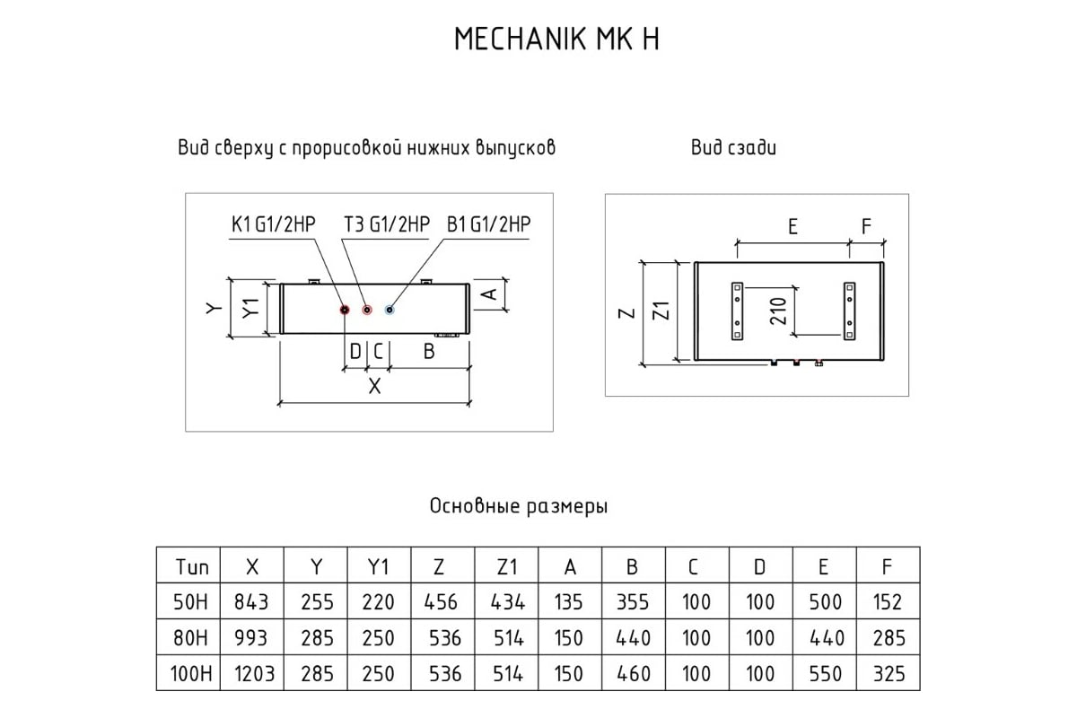 Аккумуляционный электрический водонагреватель Термекс THERMEX MK 50 H .