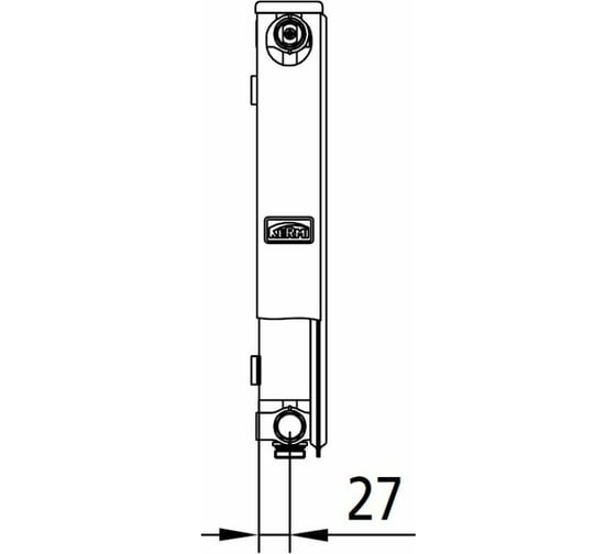 Радиатор Kermi otop FTV 11, 61х400х700, R, RAL 9016 белый FTV110400701R2Z