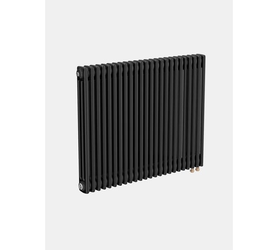 Трубчатый радиатор трехтрубный ТЕПЛОФОРТ ТР3057-24, НП 1/2, ТВ, черный матовый, габаритная высота секции 575 мм (межосевое расстояние 500мм), 24 секций, нижнее подключение 1/2”, термовставка 200157 1
