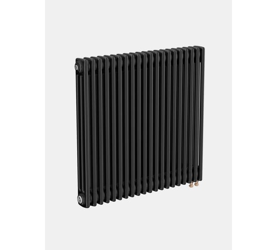 Трубчатый радиатор трехтрубный ТЕПЛОФОРТ ТР3057-20, НП 1/2, ТВ, черный матовый, габаритная высота секции 575 мм (межосевое расстояние 500мм), 20 секций, нижнее подключение 1/2”, термовставка 200155 1