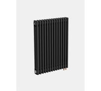 Трубчатый радиатор трехтрубный ТЕПЛОФОРТ ТР3057-14, НП 1/2, ТВ, черный матовый, габаритная высота секции 575 мм (межосевое расстояние 500мм), 14 секций, нижнее подключение 1/2”, термовставка 200152