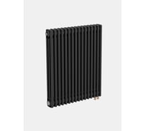 Трубчатый радиатор трехтрубный ТЕПЛОФОРТ ТР3057-16, НП 1/2, ТВ, черный матовый, габаритная высота секции 575 мм (межосевое расстояние 500мм), 16 секций, нижнее подключение 1/2”, термовставка 200153