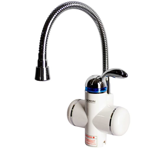 Кран-водонагреватель проточного типа DORON 3000Вт, нагрев.до 60С гофрированный излив HF-007 (1/10) 003420 1