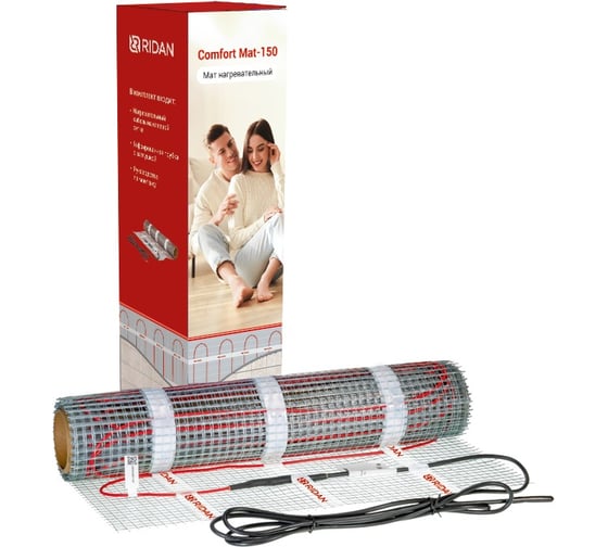 Нагревательный мат Ридан Ridan Comfort Mat-150 1500 Вт 230 В 10 м² 21RT0413R 1