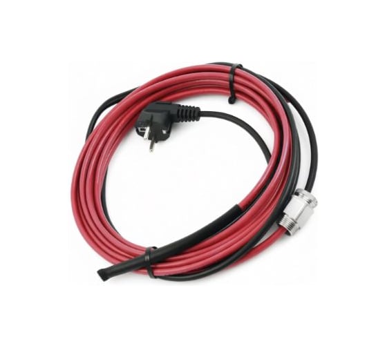 Греющий кабель DRAUFLOS 15 Вт в трубу (пищевой) 8м, сальник 1/2, силовой кабель 1,5 м DF-SRF15СT-8