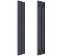 Радиатор отопления алюминиевый MIVARMO вертикальный 2 секции, 2000 мм, графитовый серый, Multiflex центральное MA2-2000-7024-MC