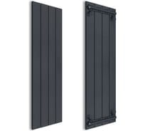 Радиатор отопления алюминиевый MIVARMO вертикальный 4 секции, 1500 мм, графитовый серый, Multiflex центральное MA4-1500-7024-MC