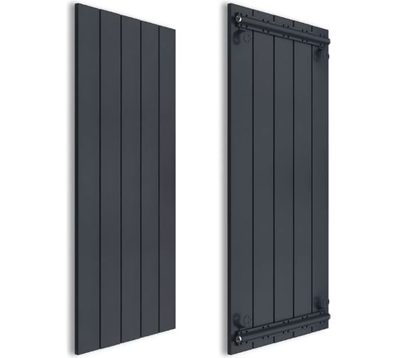 Радиатор отопления алюминиевый вертикальный MIVARMO 5 секции, 2000 мм, графитовый серый, Multiflex левое MA5-2000-7024-ML