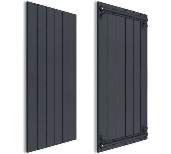 Радиатор отопления алюминиевый вертикальный MIVARMO 6 секции, 1750 мм, графитовый серый, Multiflex левое MA6-1750-7024-ML