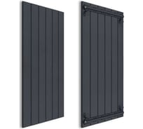 Радиатор отопления алюминиевый вертикальный MIVARMO 6 секции, 2000 мм, графитовый серый, Multiflex правое MA6-2000-7024-MR