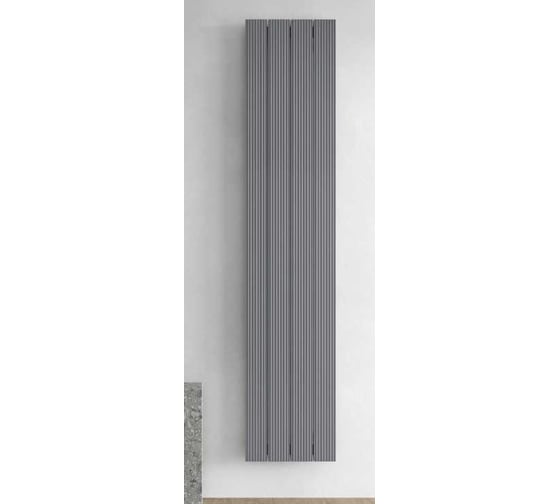 Вертикальный трубчатый радиатор отопления алюминиевый MIVARMO 4 секции, 2000 мм, серебро, Multiflex центральное MB4-2000-9006-MC