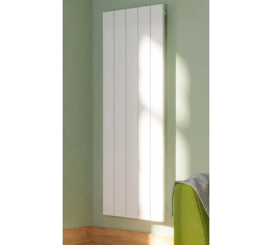 Вертикальный трубчатый радиатор отопления алюминиевый MIVARMO 5 секции, 1500 мм, белый, Multiflex правое MB5-1500-9016-MR