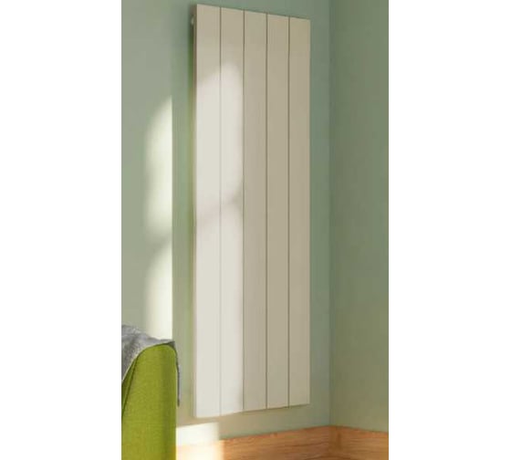 Вертикальный трубчатый радиатор отопления алюминиевый MIVARMO 5 секции, 1500 мм, жемчужно-белый, Multiflex правое MB5-1500-1013-MR