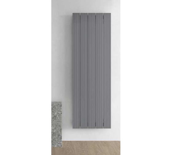 Вертикальный трубчатый радиатор отопления алюминиевый MIVARMO 5 секции, 1500 мм, серебро, Multiflex левое MB5-1500-9006-ML