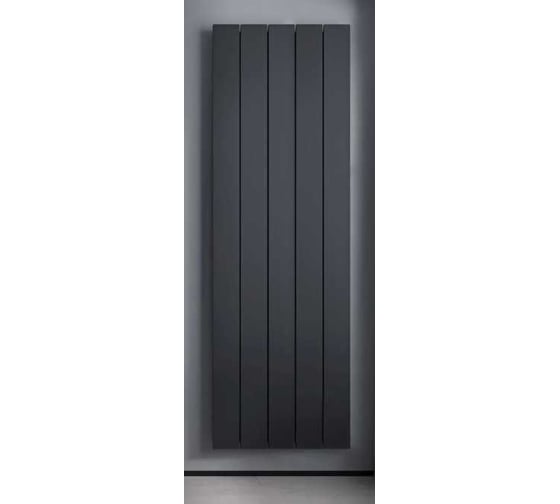 Вертикальный трубчатый радиатор отопления алюминиевый MIVARMO 5 секции, 1750 мм, графитовый серый, Multiflex правое MB5-1750-7024-MR