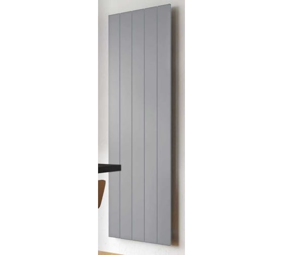 Вертикальный трубчатый радиатор отопления алюминиевый MIVARMO 5 секции, 2000 мм, серебро, Multiflex правое MB5-2000-9006-MR