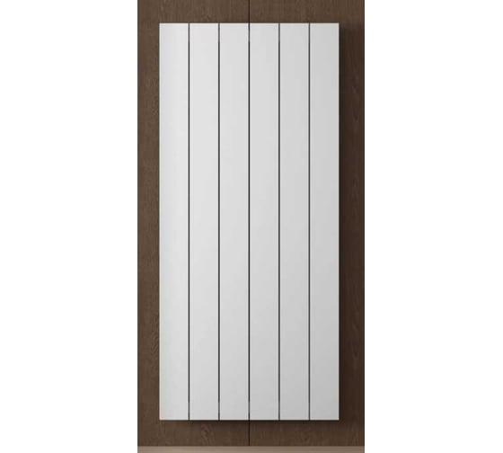 Вертикальный трубчатый радиатор отопления алюминиевый MIVARMO 6 секции, 1500 мм, белый, Multiflex левое MB6-1500-9016-ML