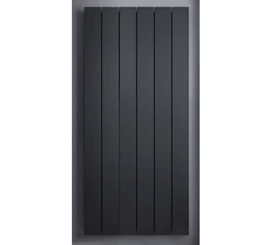 Вертикальный трубчатый радиатор отопления алюминиевый MIVARMO 6 секции, 1500 мм, графитовый серый, Multiflex центральное MB6-1500-7024-MC