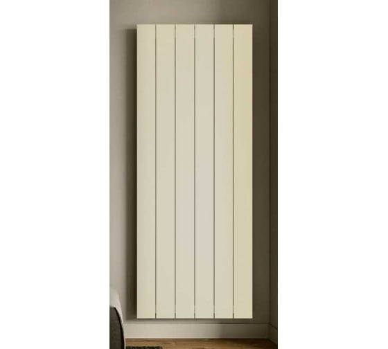 Вертикальный трубчатый радиатор отопления алюминиевый MIVARMO 6 секции, 2000 мм, жемчужно-белый, Multiflex центральное MB6-2000-1013-MC