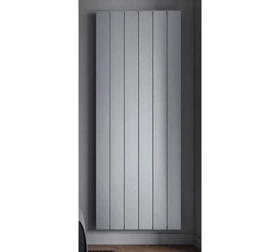 Вертикальный трубчатый радиатор отопления алюминиевый MIVARMO 6 секции, 1750 мм, серебро, Multiflex центральное MB6-1750-9006-MC