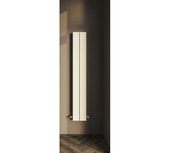 Радиатор отопления вертикальный трубчатый MIVARMO Multiflex алюминиевый 2 секции, 2000 мм, жемчужно-белый, центральное MB2-2000-1013-MC