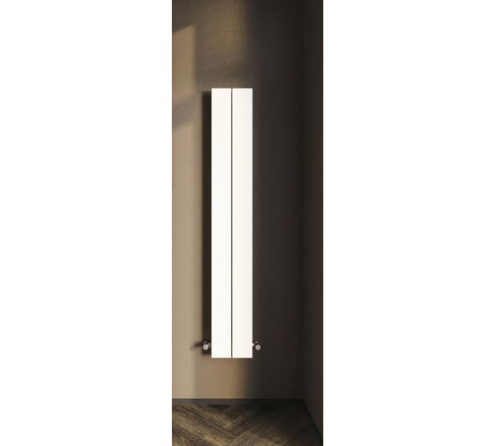 Радиатор отопления вертикальный трубчатый MIVARMO Multiflex алюминиевый 2 секции, 1500 мм, белый, центральное MB2-1500-9016-MC