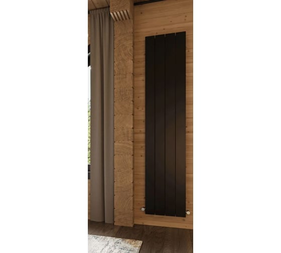 Радиатор отопления вертикальный трубчатый MIVARMO Multiflex алюминиевый 4 секции 1750 мм черный центральное MB4-1750-9005-MC