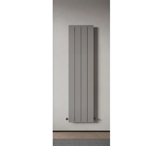 Радиатор отопления вертикальный трубчатый MIVARMO Multiflex 4 секции, 1500 мм, алюминиевый, серебро, центральное MB4-1500-9006-MC