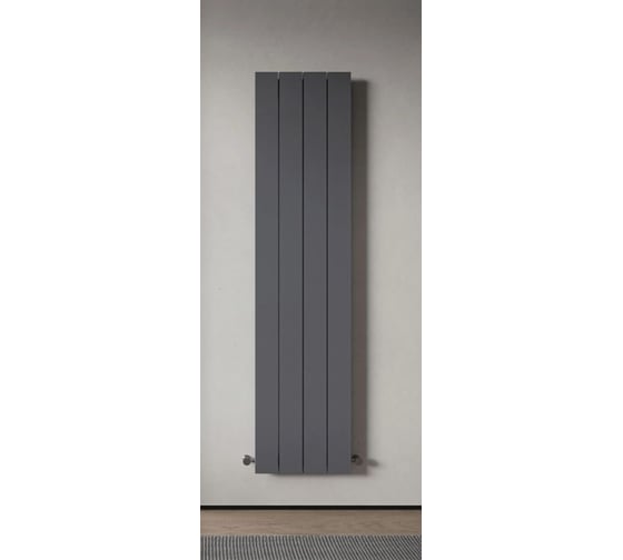 Радиатор отопления вертикальный трубчатый MIVARMO Multiflex алюминиевый 4 секции, 1750 мм, графитовый серый, правое MB4-1750-7024-MR