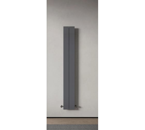 Радиатор отопления вертикальный трубчатый MIVARMO Multiflex алюминиевый 2 секции, 1500 мм, графитовый серый, центральное MB2-1500-7024-MC