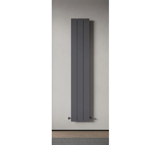 Радиатор отопления вертикальный трубчатый MIVARMO Multiflex алюминиевый 3 секции, 2000 мм, графитовый серый, левое MB3-2000-7024-ML