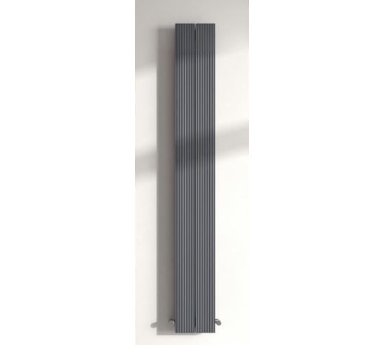 Вертикальный трубчатый радиатор отопления MIVARMO алюминиевый, 2 секции, RAL 7024 (графитовый муар), 175 см MB2-1750-7024