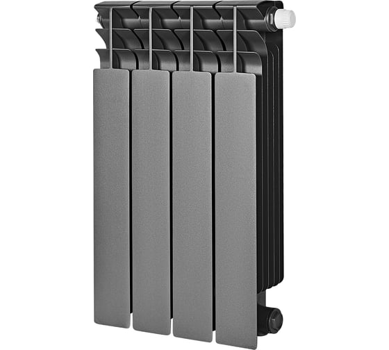 Радиатор биметаллический STOUT SRB-3320-050004 7024 TITAN VENTIL 500 4 секции RG009457RS23VI