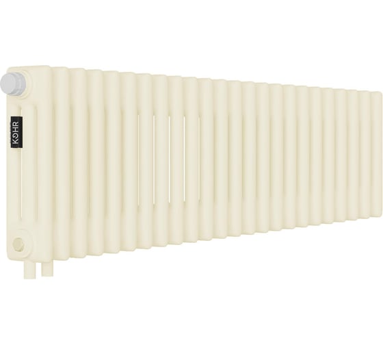 Стальной трубчатый радиатор Kohr Heim 3030/24 секции H01 с нижним подключением крем RAL9001 SRC01-3030/24H01CW