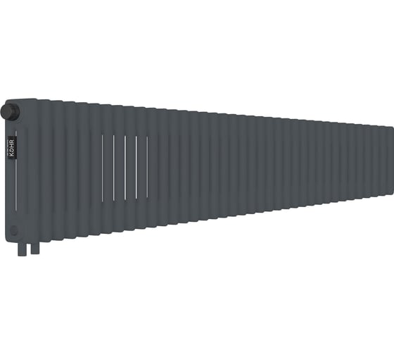 Стальной трубчатый радиатор Kohr Heim 3030/38 секций H01 с нижним подключением графит RAL7024 SRC01-3030/38H01GG