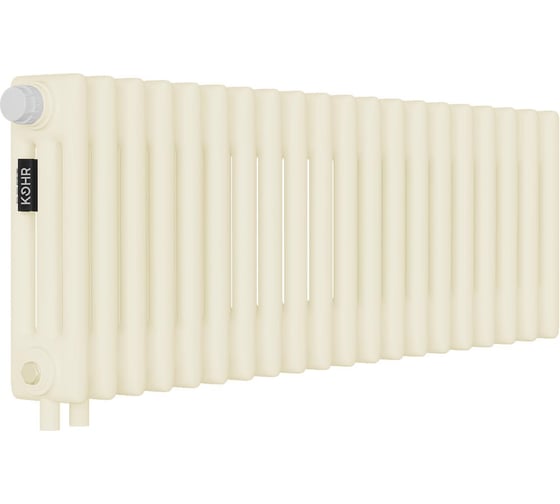 Стальной трубчатый радиатор Kohr Heim 3030/20 секций H01 с нижним подключением крем RAL9001 SRC01-3030/20H01CW