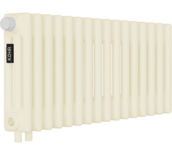 Стальной трубчатый радиатор Kohr Heim 3030/16 секций H01 с нижним подключением крем RAL9001 SRC01-3030/16H01CW