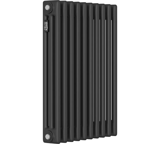 Стальной трубчатый радиатор KOHR Heim 3057/10 секций с боковым подключением 3/4 черный SRC01-3057/10DB