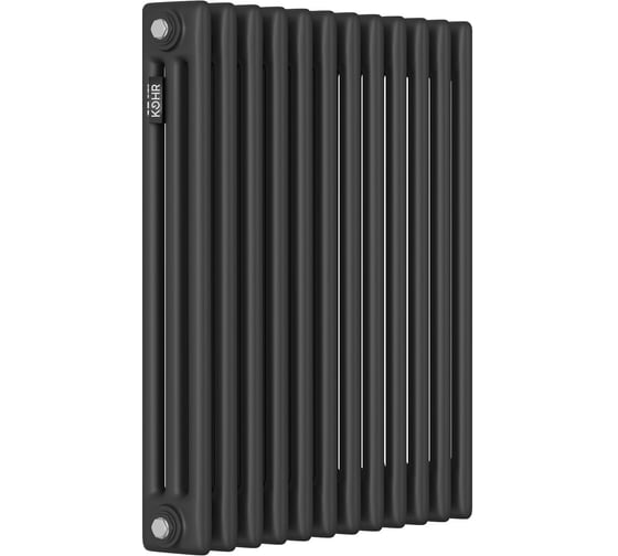 Стальной трубчатый радиатор KOHR Heim 3057/12 секций с боковым подключением 3/4 черный SRC01-3057/12DB