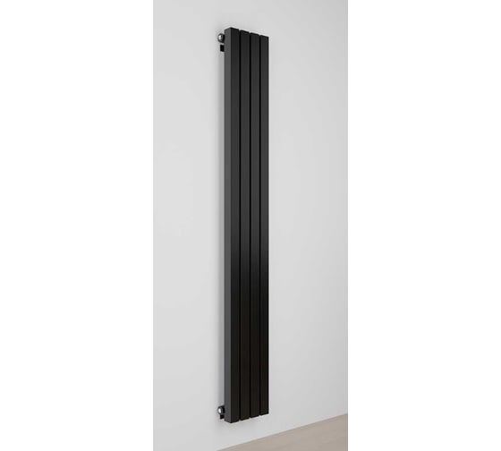 Трубчатый стальной радиатор отопления Faberg 1/50, Высота 1800мм, 4 секций, RAL9005. Универсальное подключение: Боковое или Нижнее. Стальная батарея . Вертикальный радиатор для обогрева помещения FB.703.1.1800.4.9005