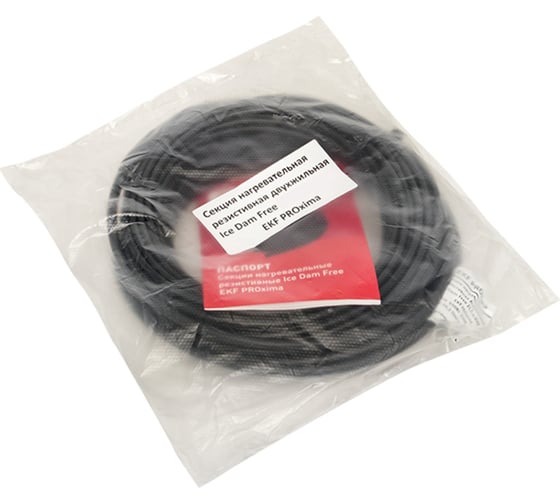 Нагревательная резистивная двухжильная секция EKF Ice Dam Free 120 м 3640 Вт IceDamFreeT-120-3640
