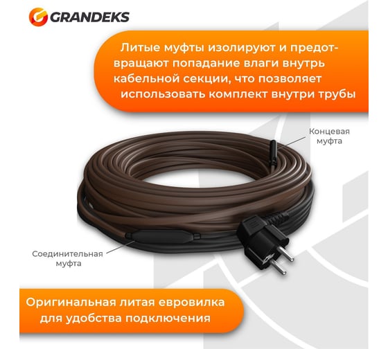 Нагревательный кабельный комплект Grandeks 172 5 м 136