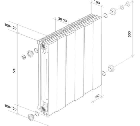 Радиатор Royal Thermo PianoForte 500 /Silver Satin - 8 секц. VDR НС-1338437