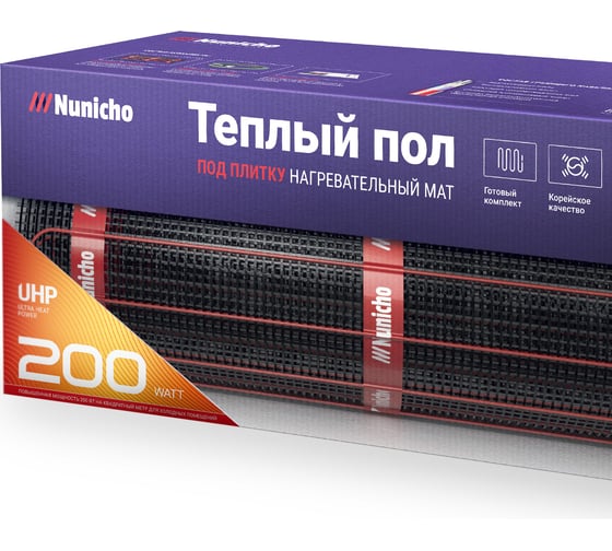 Электрический теплый пол Nunicho 8 м2, 200 Вт/м2 1413408 1