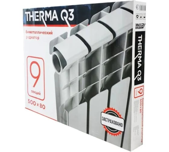 Биметаллический радиатор МЕТАЛЛСЕРВИС THERMA Q3 500/80 9 секций 1223414